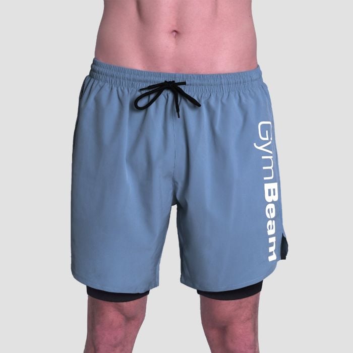 2in1 Shorts Essence Blue - GymBeam XXL