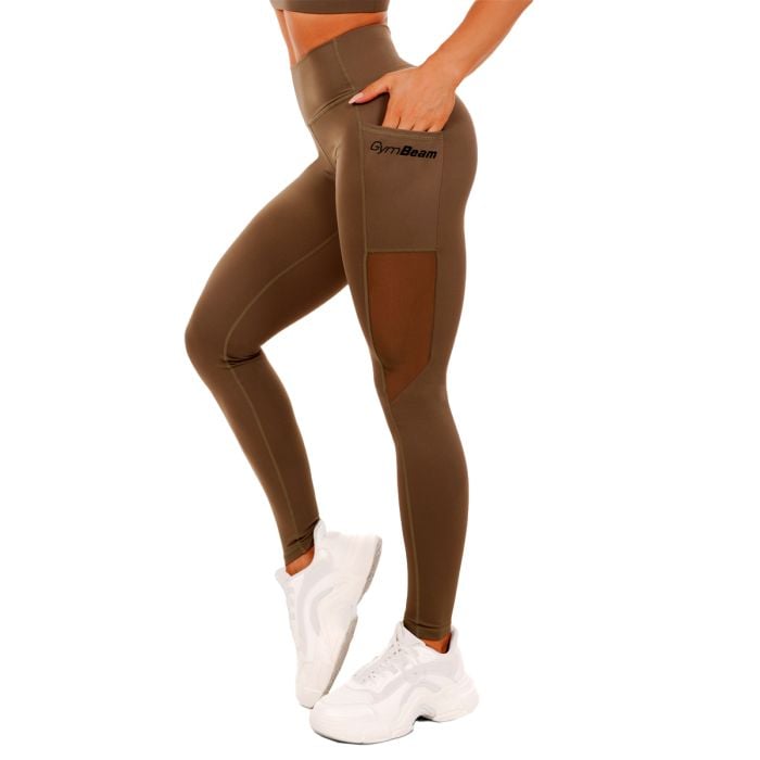 Mesh-Panel Leggings für Frauen in Olive - GymBeam S