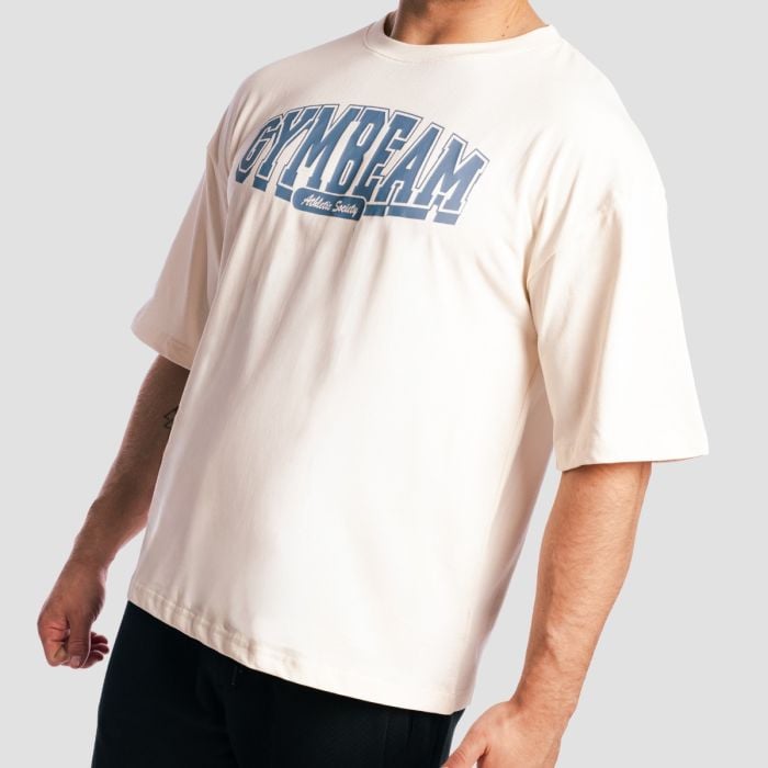 Athletic Society Boxy T-Shirt in Creme - GymBeam XL