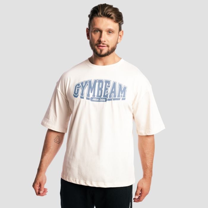 Athletic Society Boxy T-Shirt in Creme - GymBeam XL