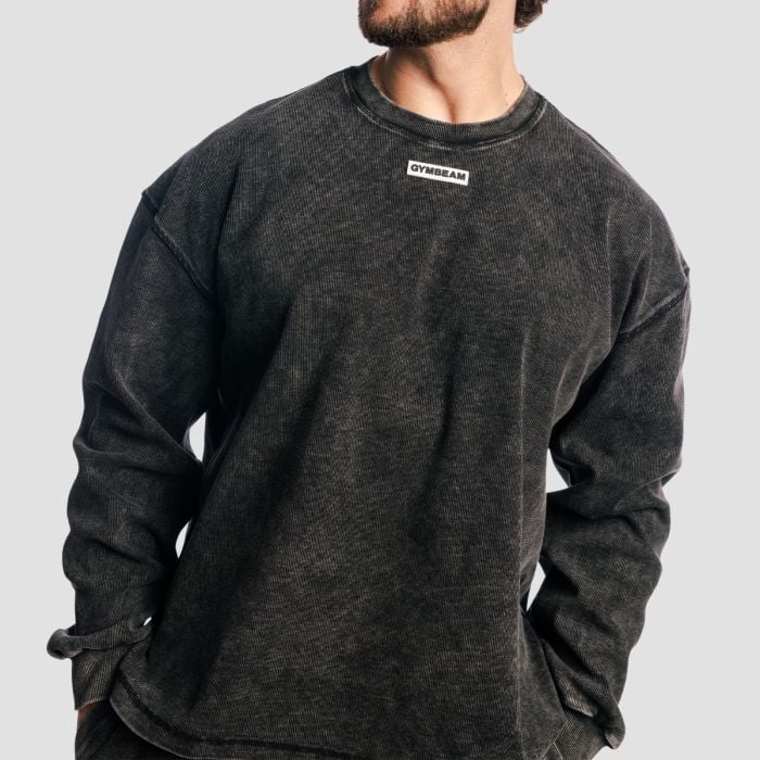 Aura Pullover in Washed Black - GymBeam L