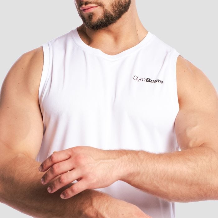Base Mesh Tank Top in White - GymBeam M