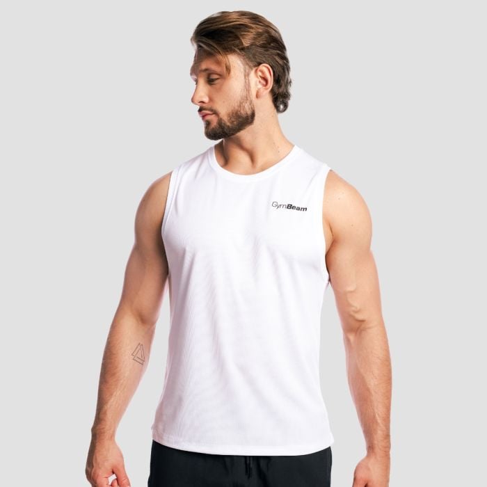 Base Mesh Tank Top in White - GymBeam M