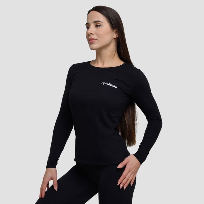 Basic Langarm T-Shirt in Black - GymBeam XS