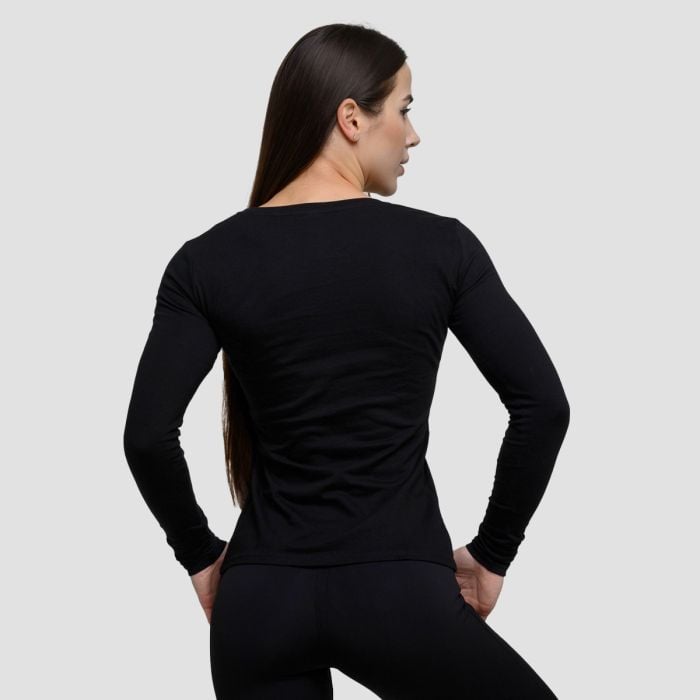 Basic Langarm T-Shirt in Black - GymBeam XS