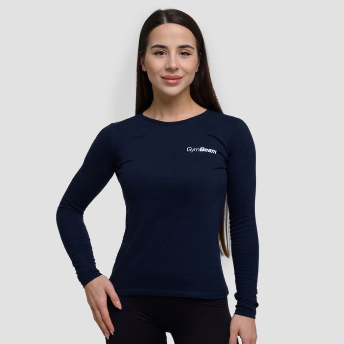Basic Langarm T-Shirt in Navy - GymBeam XS
