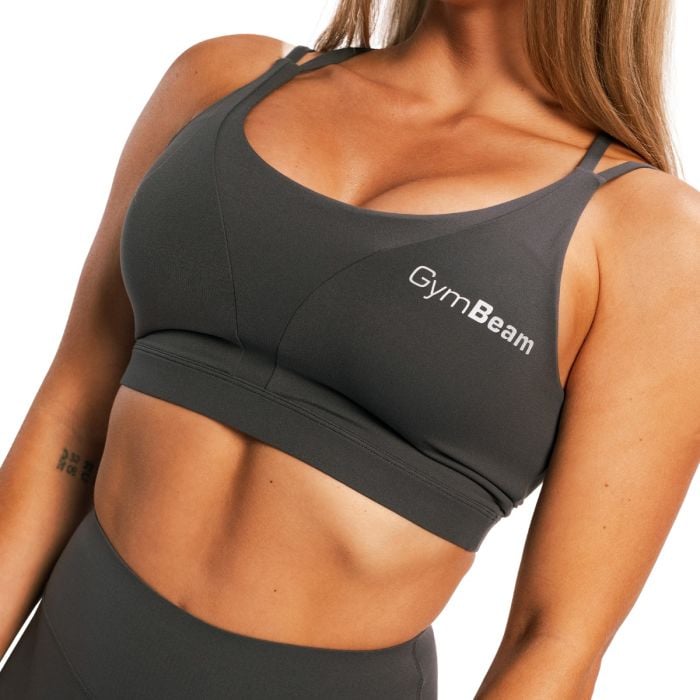 BEAT Sports Bra Charcoal - GymBeam L