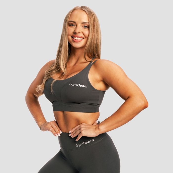 BEAT Sports Bra Charcoal - GymBeam L