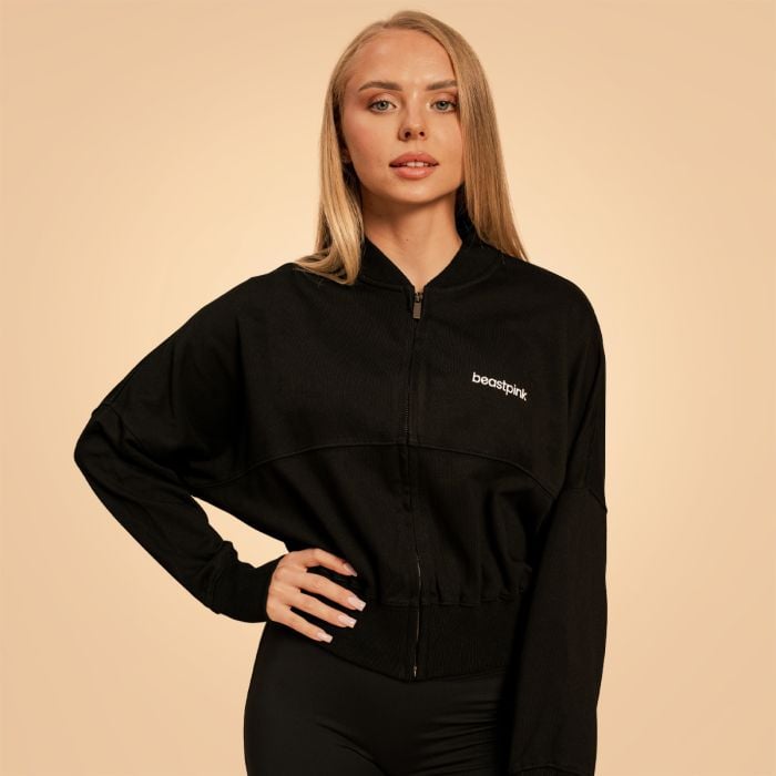 Bliss Zip-Up Sweatshirt für Frauen in Black - BeastPink S