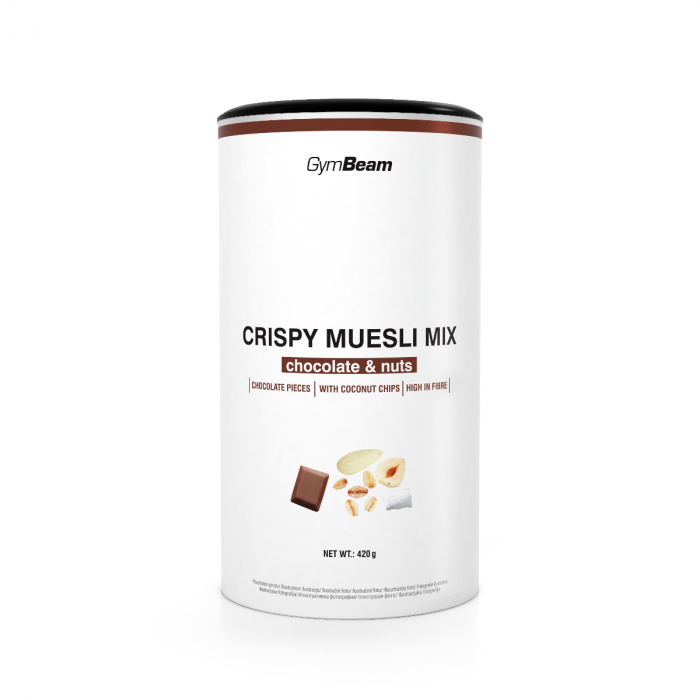 Knuspermüsli Mix - GymBeam 420 g - Schokolade Nüsse