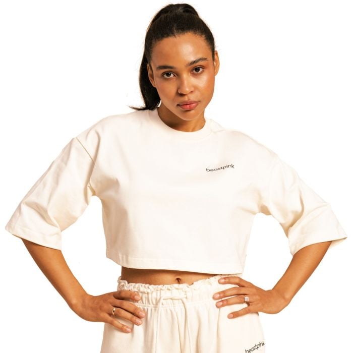 Serenity Crop T-Shirt für Frauen in Ivory - BeastPink S