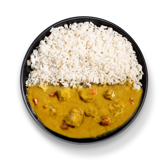 FIT Hähnchen-Curry mit Reis (Fertiggericht) - GymBeam 420 g