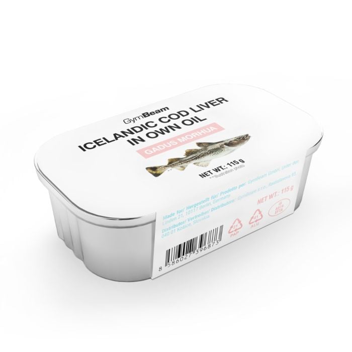 Icelandic cod liver in own oil - GymBeam 115 g