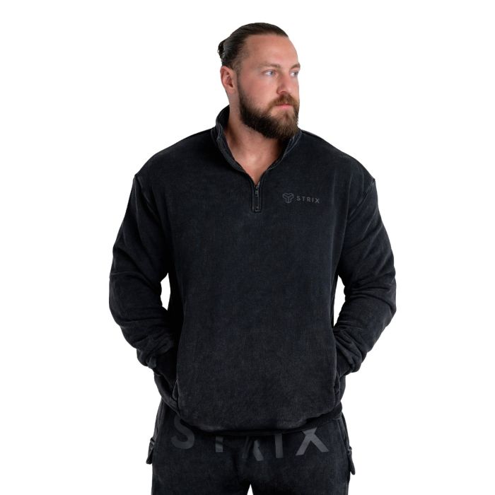 Pullover in Washed Black - STRIX L