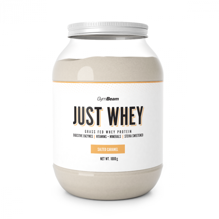 Just Whey Protein aus Weidehaltung - GymBeam + Geschenk 1000 g - Salted Caramel - 00
