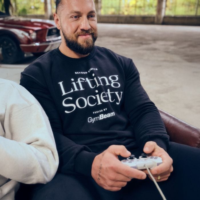 Lifting Society Pullover in Black - GymBeam XXL