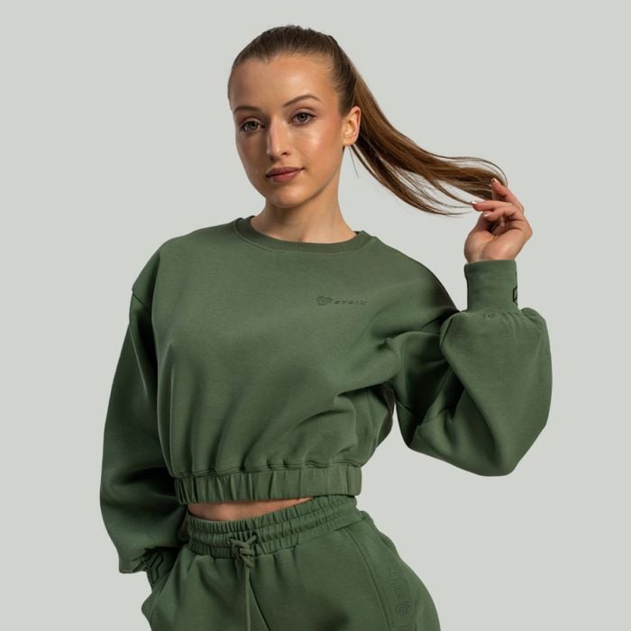 Lunar Cropped Pullover Cedar Green - STRIX S