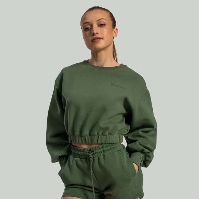 Lunar Cropped Pullover Cedar Green - STRIX S