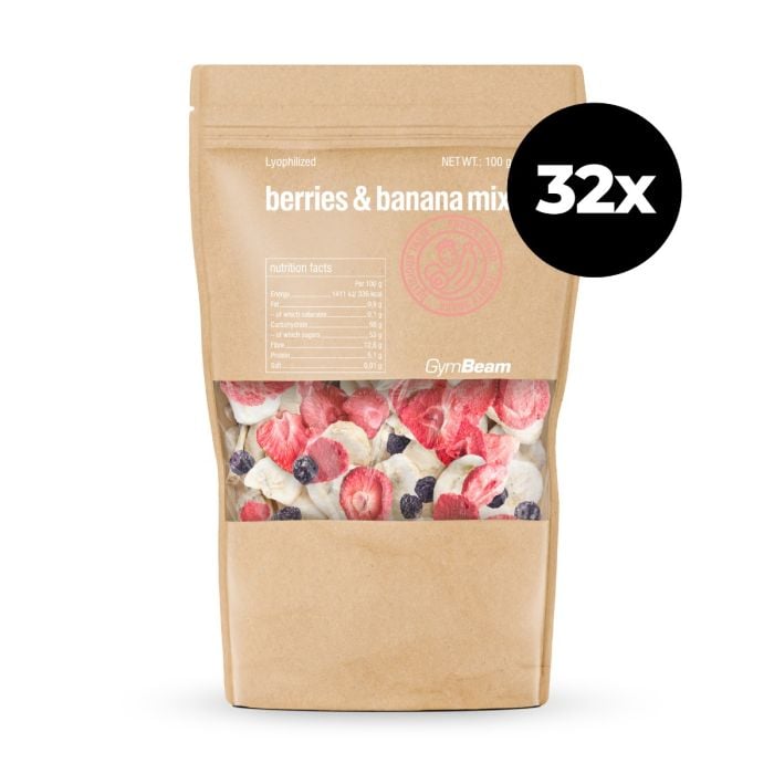 Gefriergetrockneter Beeren-Bananen-Mix - GymBeam 100 g