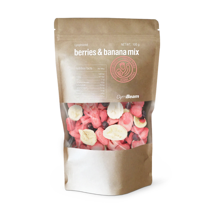 Gefriergetrockneter Beeren-Bananen-Mix - GymBeam 100 g