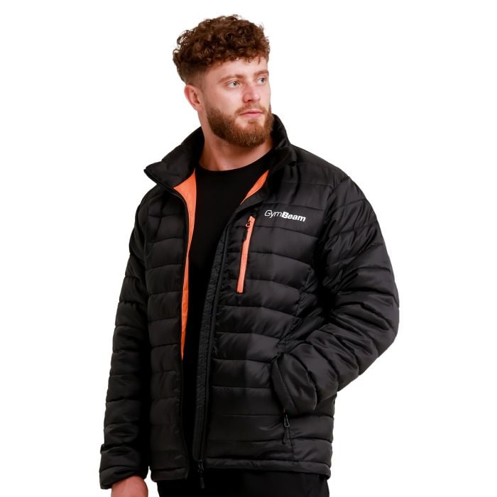 Steppjacke für Männer in Black/Orange - GymBeam M