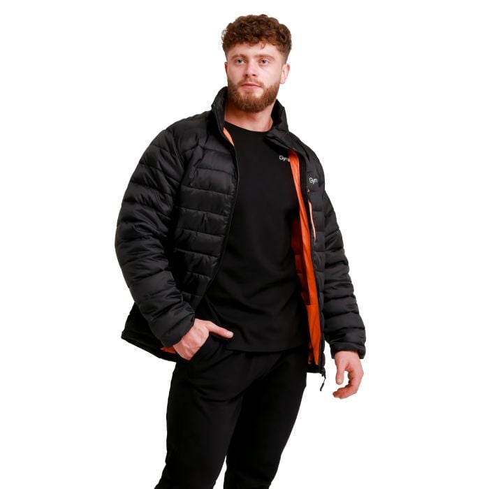 Steppjacke für Männer in Black/Orange - GymBeam M