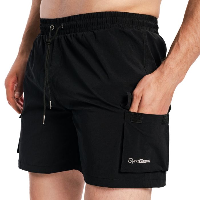 Men‘s Swim Cargo Shorts Black - GymBeam XXXL
