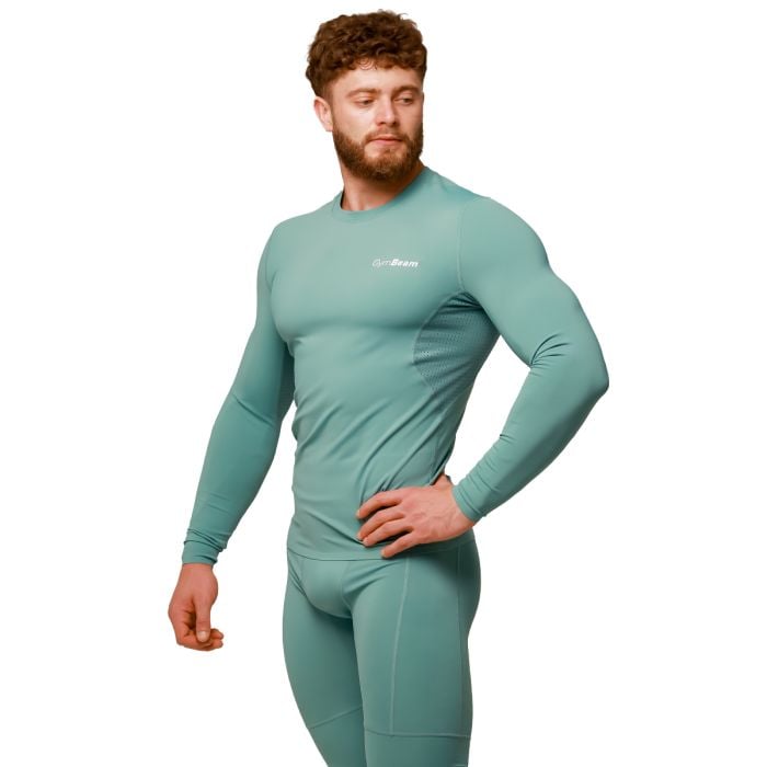 Mid Kompressions-T-Shirt mit langen Ärmeln in Blue - GymBeam XXXL