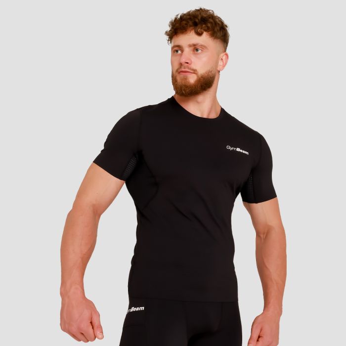 High Kompressions-T-Shirt in Black - GymBeam XL