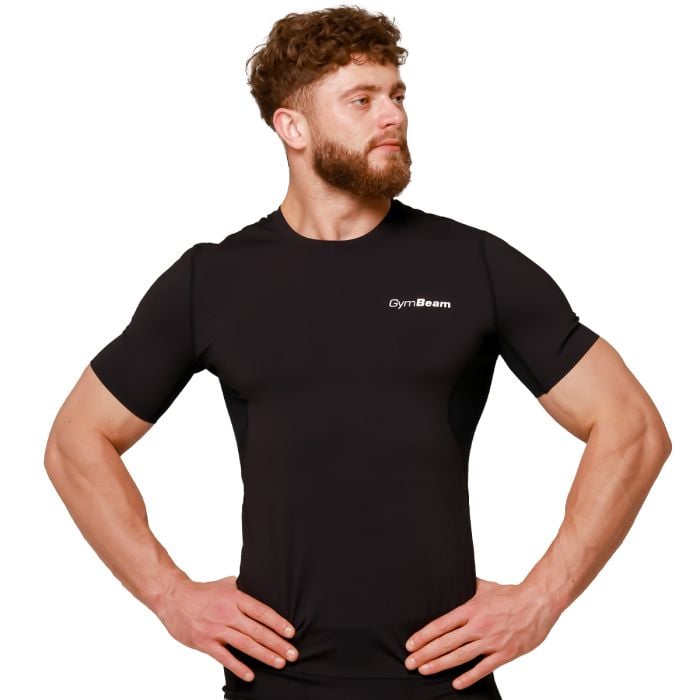 Mid Kompressions-T-Shirt in Black - GymBeam L