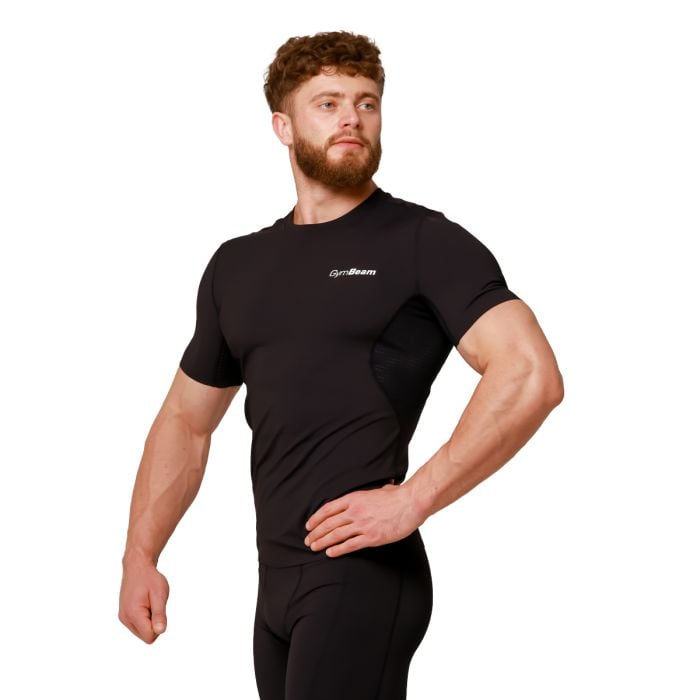 Mid Kompressions-T-Shirt in Black - GymBeam L