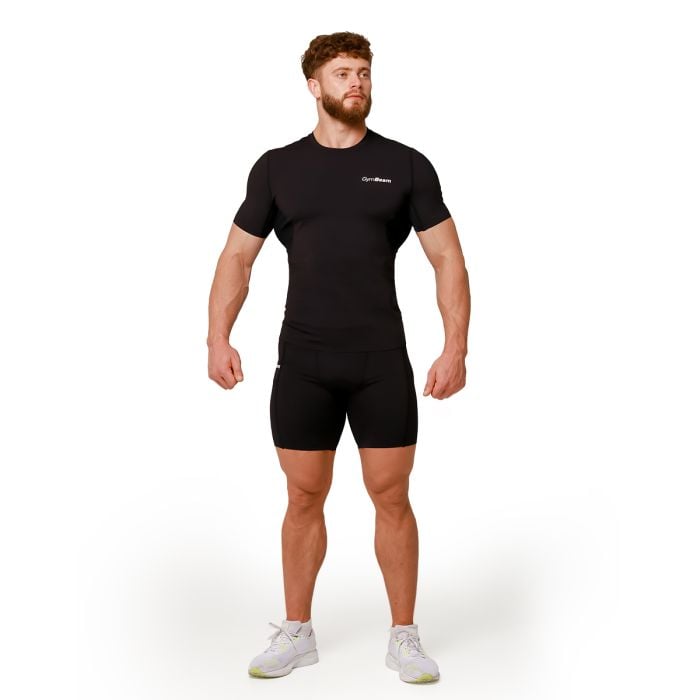 Mid Kompressions-T-Shirt in Black - GymBeam L