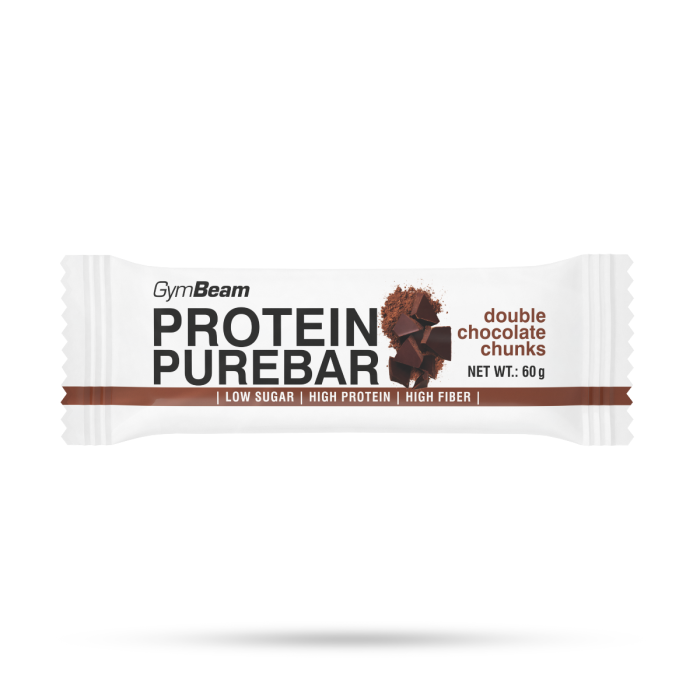 Protein PureBar - GymBeam 60 g - doppelte Stücke Schokolade