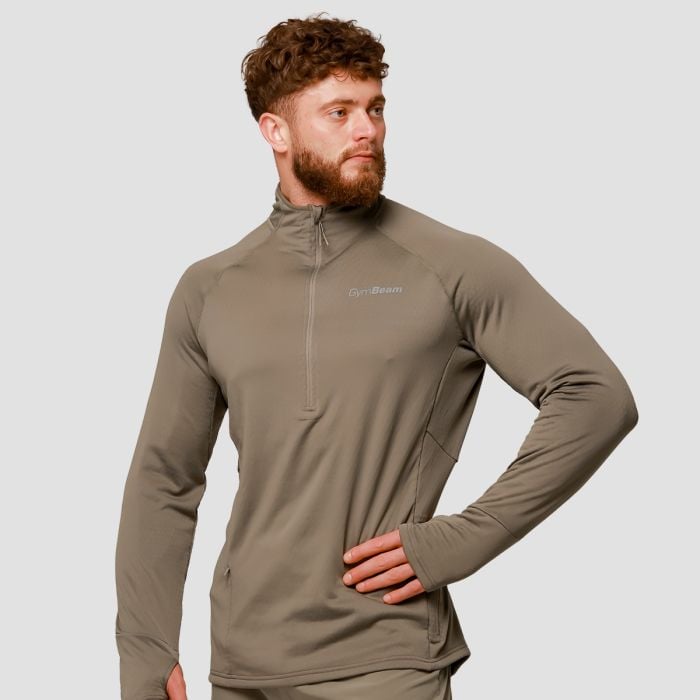Pulse Lauf-Sweatshirt mit halbem Reißverschluss in Vetiver - GymBeam XXL