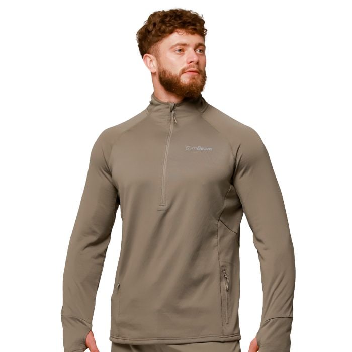 Pulse Lauf-Sweatshirt mit halbem Reißverschluss in Vetiver - GymBeam XXL