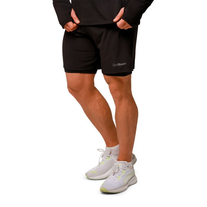 Pulse Laufshorts 2in1 in Black - GymBeam M