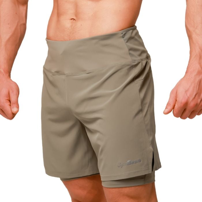 Pulse Laufshorts 2in1 in Vetiver - GymBeam XXL