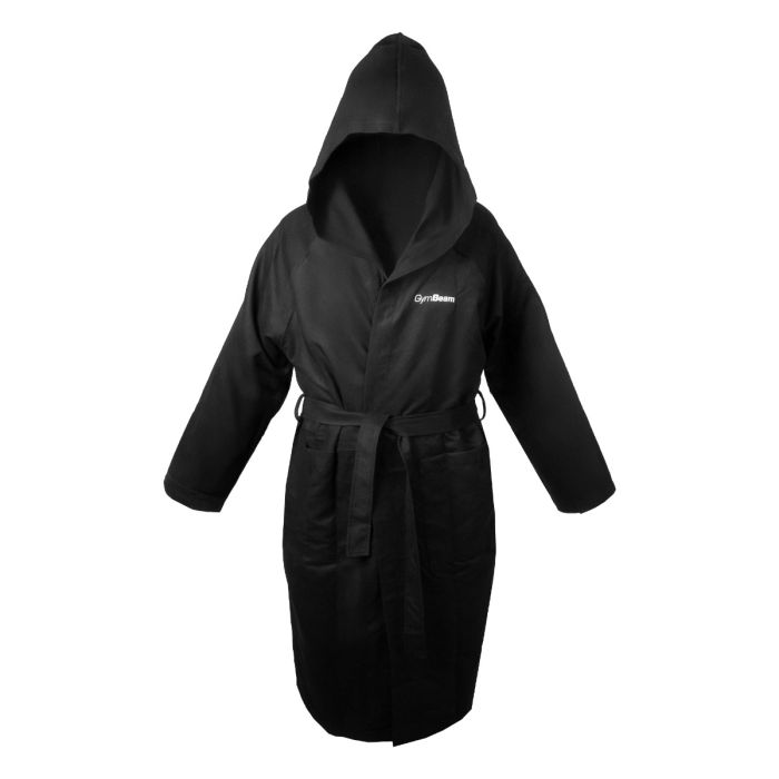 Quick-Dry Bathrobe Black - GymBeam S