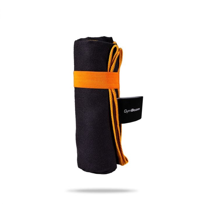 Schnelltrocknendes Sporthandtuch Black/Orange - GymBeam single_variant
