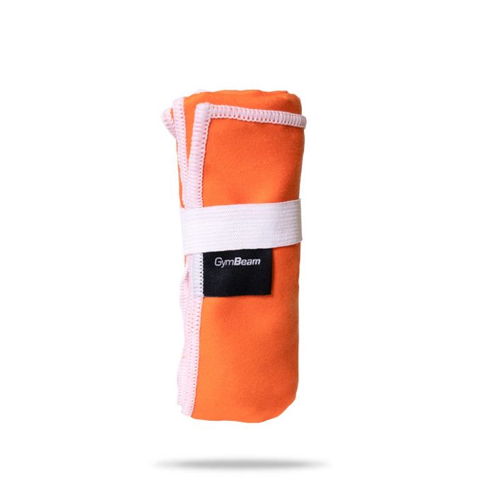 Schnelltrocknendes Sporthandtuch Orange/White - GymBeam single_variant