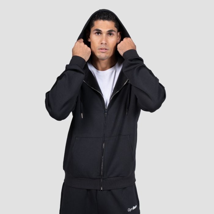 Relay Zip Hoodie Black - GymBeam XL