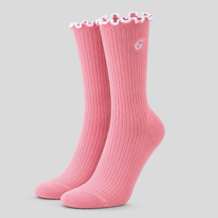 Ruffle Socks 3Pack Pink- GymBeam M
