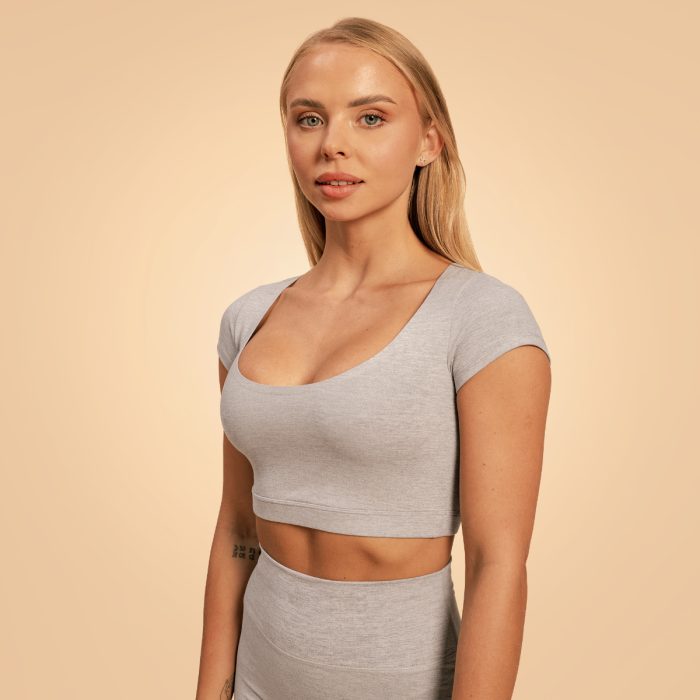 Sense Cropped T-Shirt für Frauen in Grey - BeastPink S