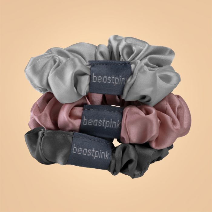 Satin-Scrunchy-Set Mix - BeastPink single_variant