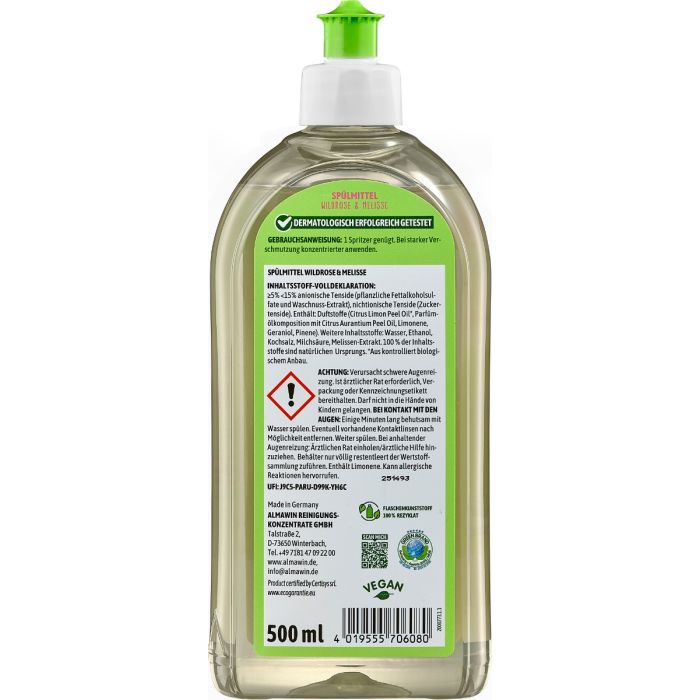 Dishwashing Liquid Wild rose & Melissa - AlmaWin 0.5 l single_variant