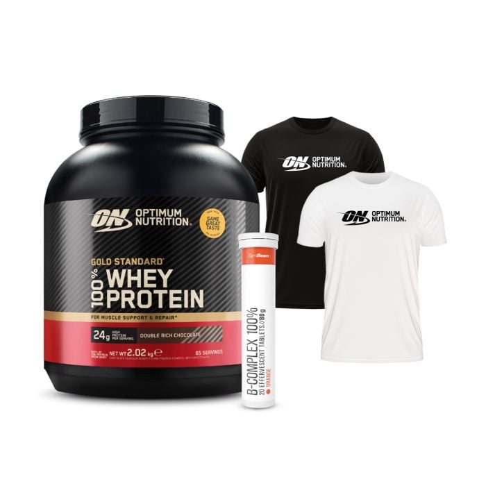100% Whey Gold Standard - Optimum Nutrition + Geschenke 2015 g - doppelt reichhaltige Schokolade