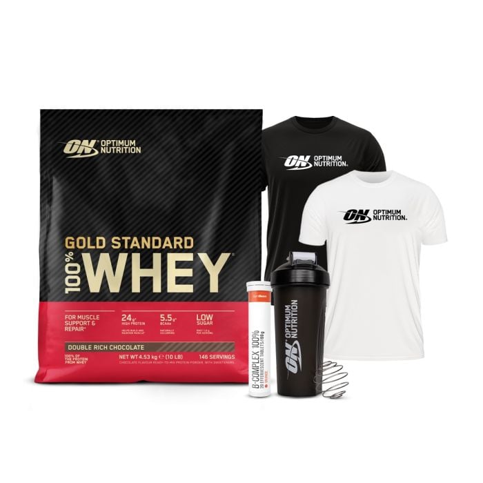 100% Whey Gold Standard - Optimum Nutrition + Geschenke 2015 g - doppelt reichhaltige Schokolade