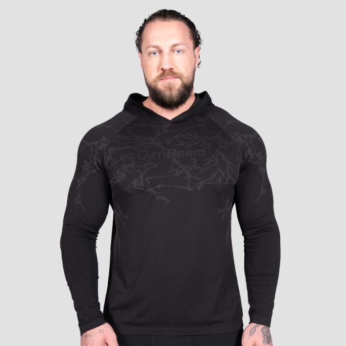 Static Langarm Shirt in Black - GymBeam XXL