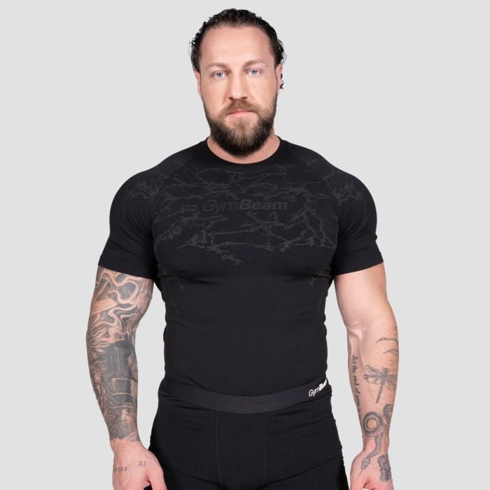 Static Seamless T-Shirt in Black - GymBeam L