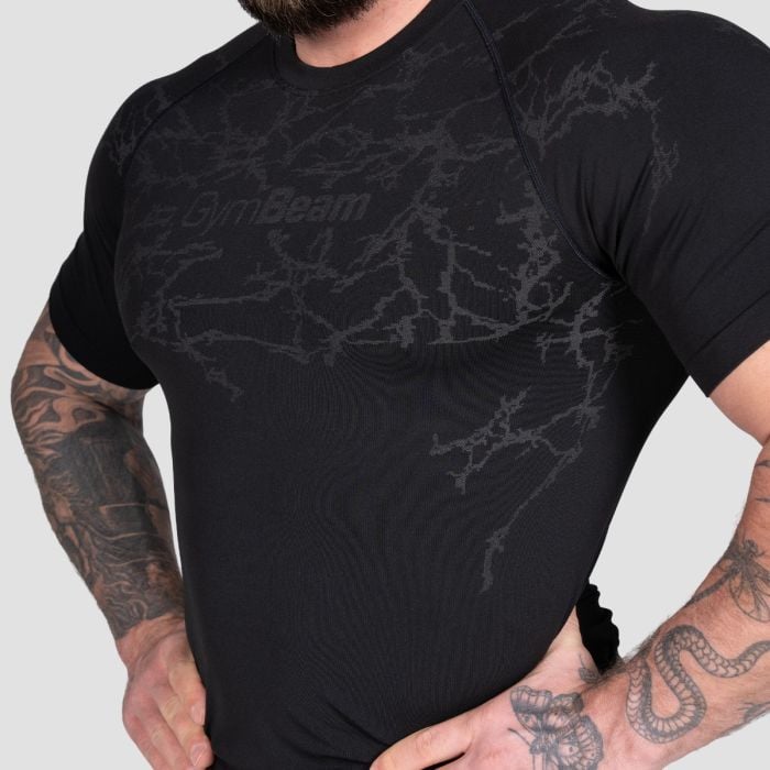 Static Seamless T-Shirt in Black - GymBeam L